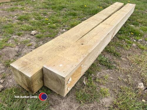 2 x 6x6 gate posts 2.4m pressure treated