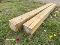 2 x 6x6 gate posts 2.4m pressure treated - 3