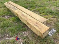 2 x 6x6 gate posts 2.4m pressure treated - 2