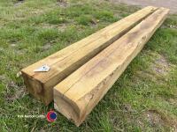 2 x 6x6 gate posts 2.4m pressure treated - 3