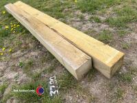 2 x 6x6 gate posts 2.4m pressure treated - 2