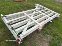 2 x white wooden farm gates, 8ft x 4ft. gc - 2