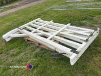 2 x white wooden farm gates, 8ft x 4ft. gc - 3