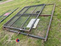 Pair of steel mesh gates, 1.75m x 2.30m and 2.4m x 2.30m - 2