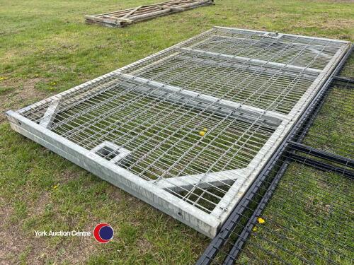 Pair of galvanised gates, 6ft6in x 13ft