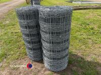 2 x 100m rolls of high tensile stock netting - 2