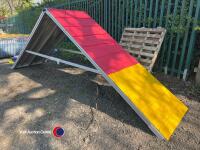 12ft aluminium A-frame, pink & yellow - 2