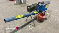 Bangalore Broadside bird scarer with gas bottle. - 2