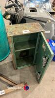 Green lockable medicine cabinet, key in office - 2