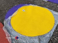 Set of purple and yellow round balance board mats - 3