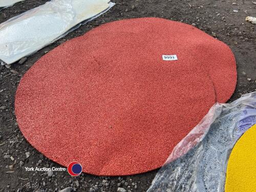 2 x red round balance board mats