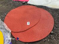 2 x red round balance board mats - 2