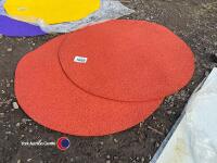 2 x red round balance board mats - 3