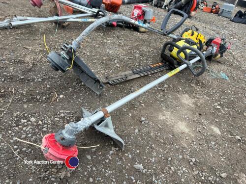 2 x petrol strimmers and petrol hedge trimmer