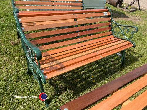 4ft 6ins fully restored cast iron and hardwood garden bench, varnished