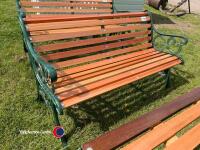 4ft 6ins fully restored cast iron and hardwood garden bench, varnished