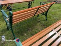 4ft 6ins fully restored cast iron and hardwood garden bench, varnished - 3