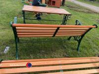 4ft 6ins fully restored cast iron and hardwood garden bench, varnished - 4