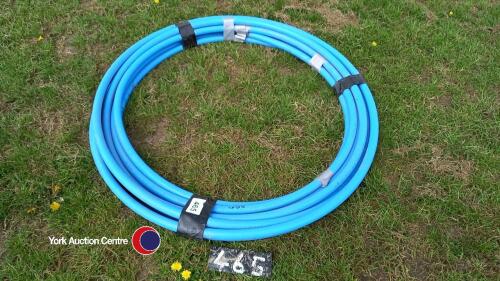 Roll of blue water pipe