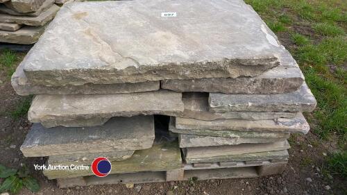 Pallets of reclaimed Yorkshire stone flags