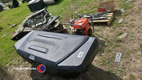 Pickup storage box with keys, key in office