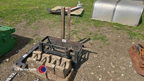 Front weight box and weights