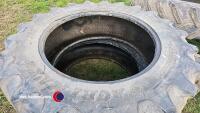 Set of part warn row crop tyres. 2 Agrimax 380/90R50 and 2 Agrimax 380/85R34. - 2