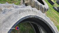 Set of part warn row crop tyres. 2 Agrimax 380/90R50 and 2 Agrimax 380/85R34. - 4