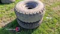Pair of 12.5/80-15.3 rims with tyres