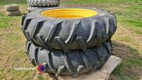 2 x JD 16.9 x 38 wheels, cast centres