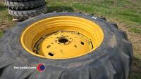 2 x JD 16.9 x 38 wheels, cast centres - 2