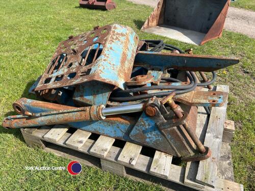 Angle dozer blade c/w brackets and fittings removed from a County tractor