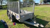 Ifor Williams trailer 8ft x 5ft with wire mesh sides loading ramp back door and spare wheel - 2