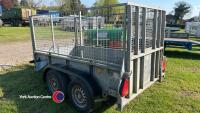 Ifor Williams trailer 8ft x 5ft with wire mesh sides loading ramp back door and spare wheel - 4