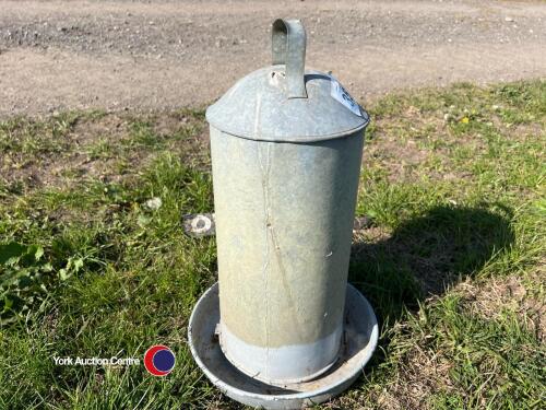 Large galvanised poultry drinker