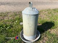 Large galvanised poultry drinker