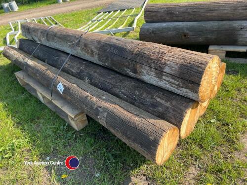 Pack of 5 8ft 6-8in pointed telegraph straining posts