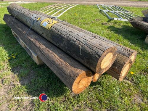 Pack of 5 8ft 6-8in pointed telegraph straining posts