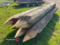 Pack of 5 8ft 6-8in pointed telegraph straining posts - 2