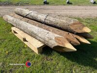 Pack of 5 8ft 6-8in pointed telegraph straining posts - 3