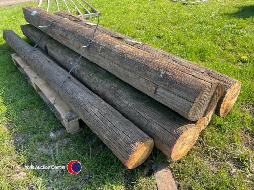 Pack of 5 8ft 6-8in pointed telegraph straining posts