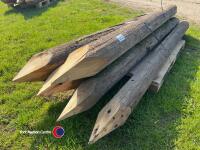Pack of 5 8ft 6-8in pointed telegraph straining posts - 2