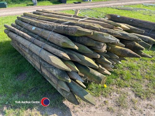 Pack 60 7ft 3-5in round tanalised fencing posts