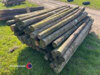 Pack 60 7ft 3-5in round tanalised fencing posts - 2
