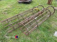 2 x antique architectural steel tree guards
