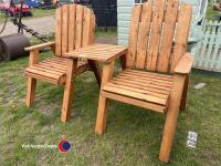 2 x new garden chairs with side table
