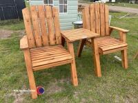 2 x new garden chairs with side table - 2