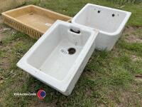 2 x glazed sinks - 2