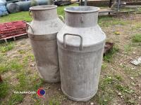 2 x vintage milk churns
