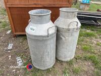 2 x vintage milk churns - 2